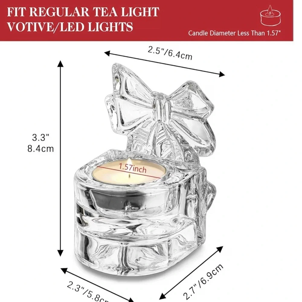 X6—Clear‎ Glass Cross Candle Holder 4